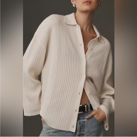 Reformation Fantino Cashmere Collared Cardigan S - Picture 5 of 12